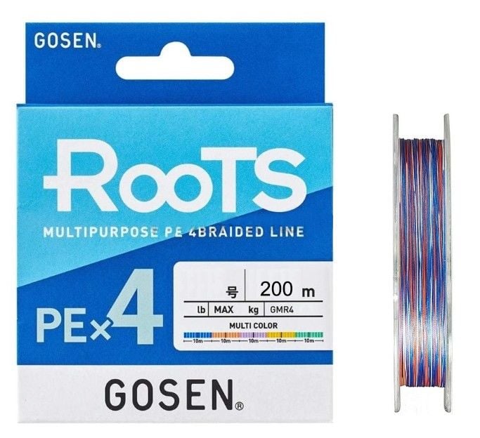 Gosen X4 Roots PE 4 Örgü LRF (AJİ)  İpi 200mt Multi Color