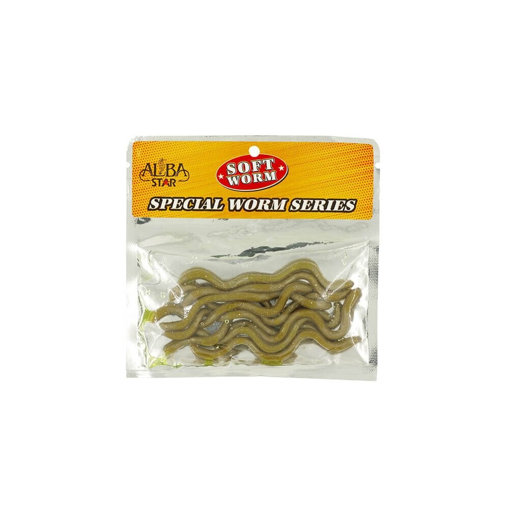 Albastar Soft Special Worm Sahte Kurt HAKİ - 10CM