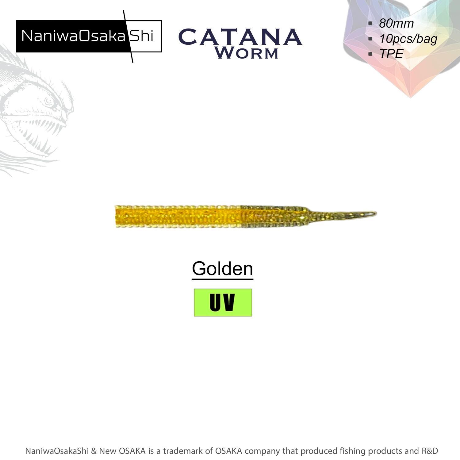 NaniwaOsakaShi Catana Worm 8cm 10Pcs Silikon Yem Golden
