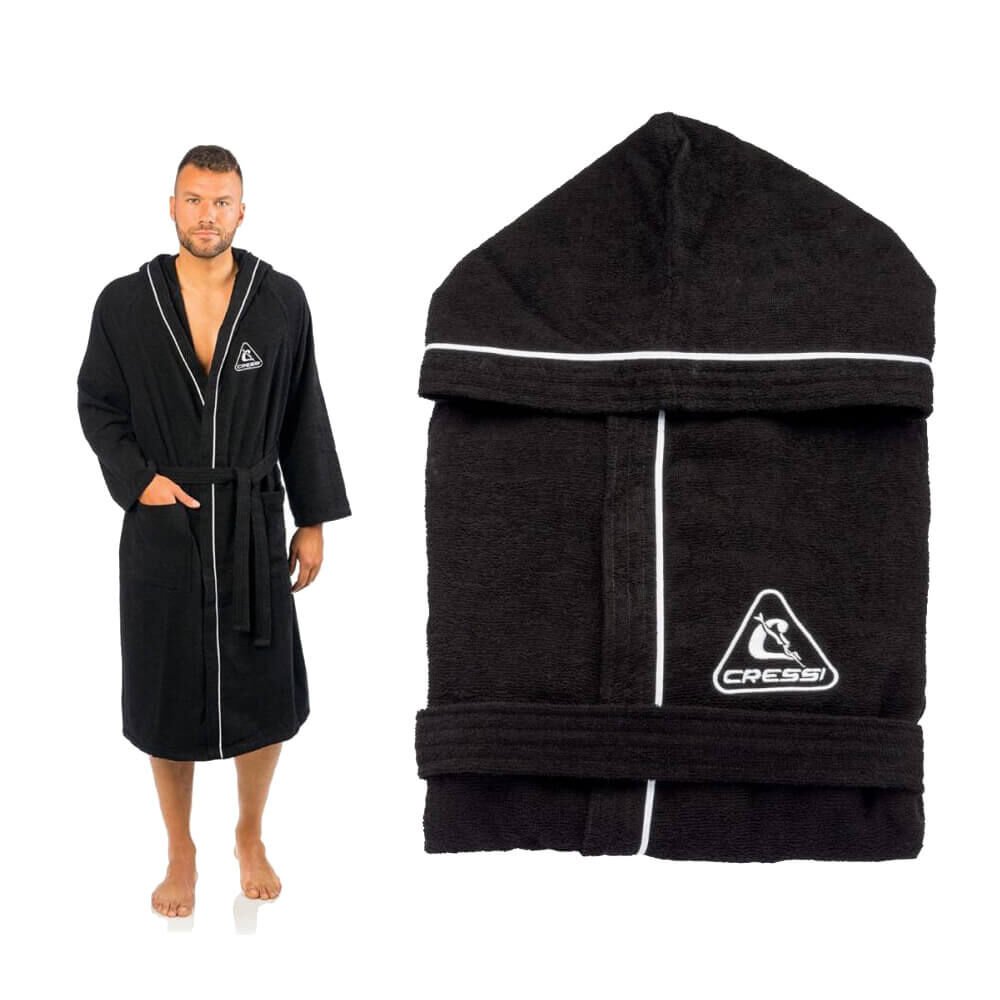 Cressi Mikrofiber Plaj Bornozu BLACK - M