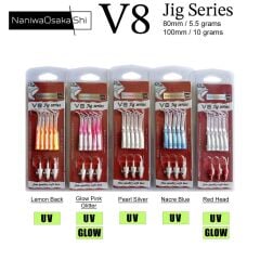 NaniwaOsakaShi V8 Jig Series 10 cm 10 gr Silikon Yem NACRE BLUE