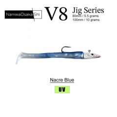 NaniwaOsakaShi V8 Jig Series 10 cm 10 gr Silikon Yem NACRE BLUE