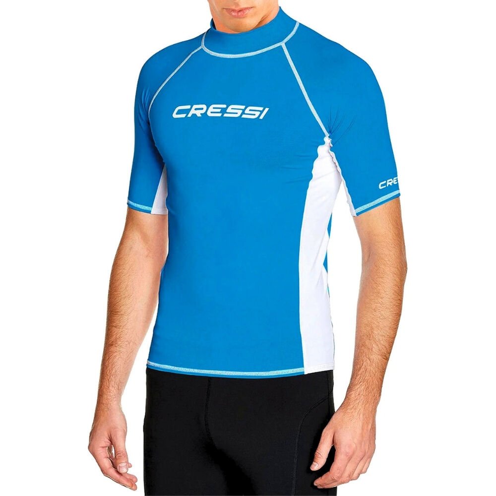 Cressi Rash Guard Man Kısa Kollu T-Shirt BLUE-WHITE - NO:1 - XS
