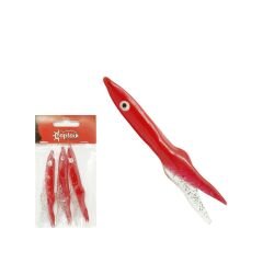 Captain 3580 Octopus Glitter 8cm Sübye 3lü Paket Suni Yem KıRMıZı